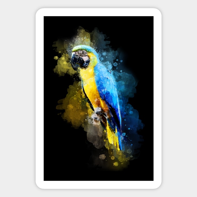 Parrot watercolor Magnet by Theurgy